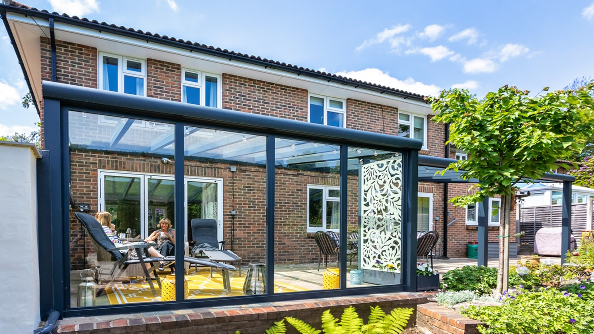 Glass Verandas with glass slide doors 