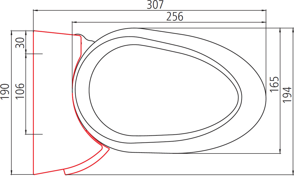 semina life - oval cassette and bracket dimensions