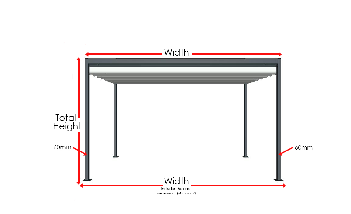 free standing pergola measuring dimensions