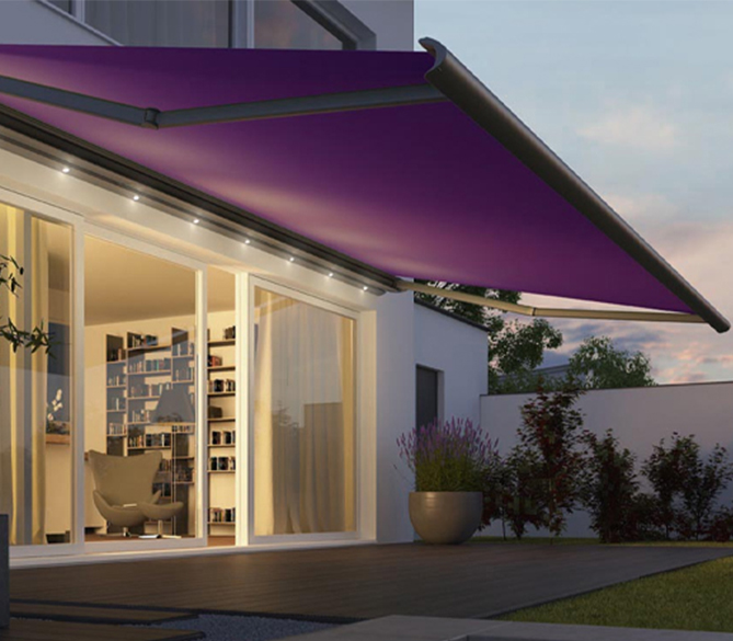 Purple Retractable Awning
